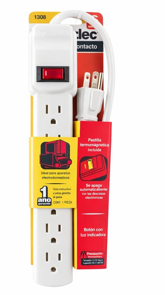 BARRA MULTICONTACTO 6 ENTRADA C/LUZ SANTUL