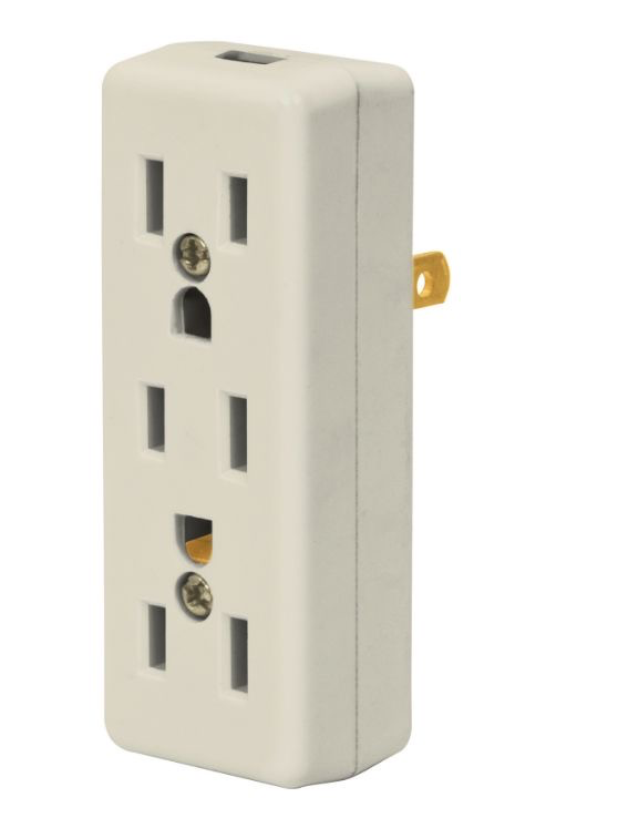 CONTACTO TRIPLE ATERRIZADO C/ CLAVIJA