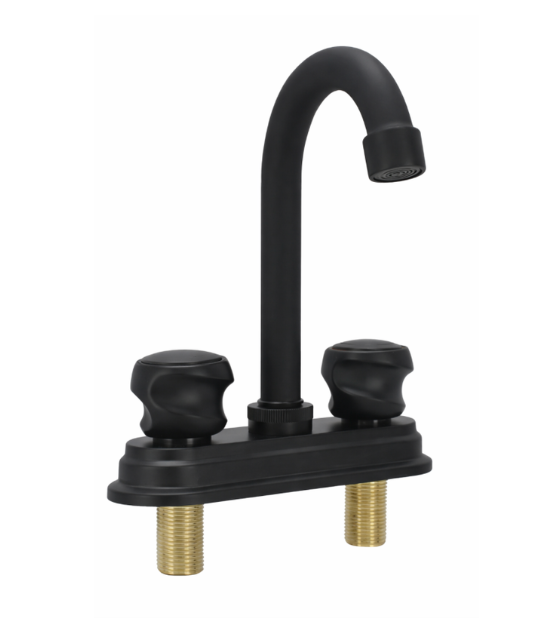 MEZCLADORA LAVABO NEGRO MATE  BOLA 