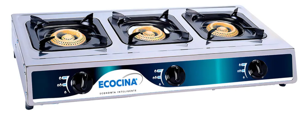 PARRILLA ACERO INOX DE 3 QUEMADORES