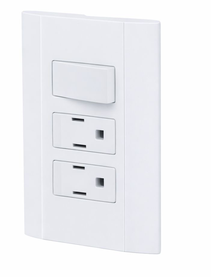 PLACA CON INTERRUPTOR Y DOS CONTACTOS