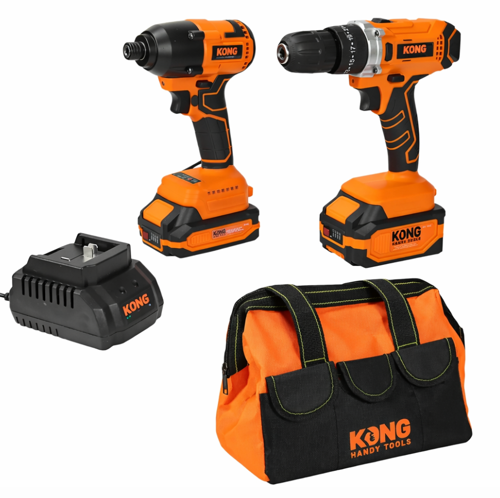 KIT DE TALADRO IMPACTO INALÁMBRICO + LLAVE DE IMPACTO INALÁMBRICO