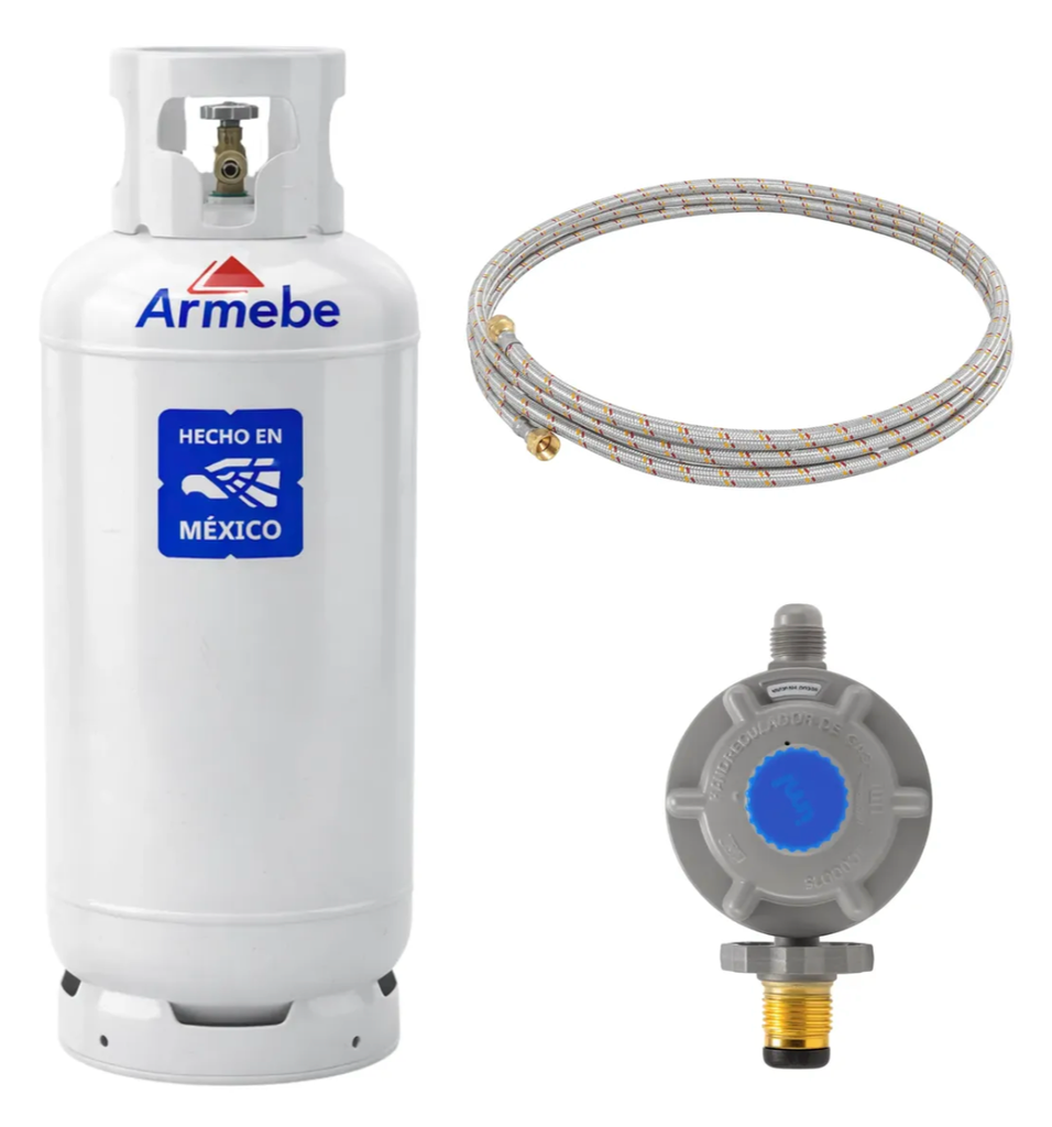 TANQUE 20 K + REGULADOR + MANGUERA DE GAS 3M