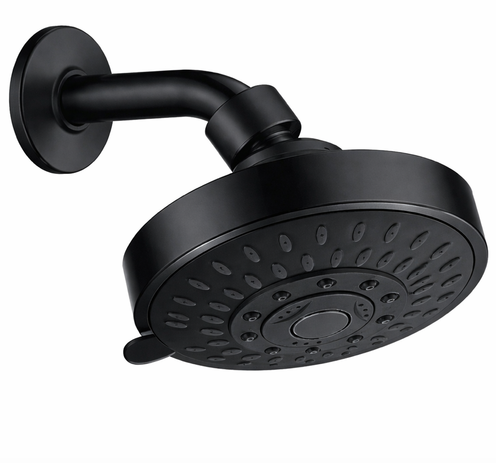 REGADERA ANTISARRO 5" SOLVEX NEGRO MATE 