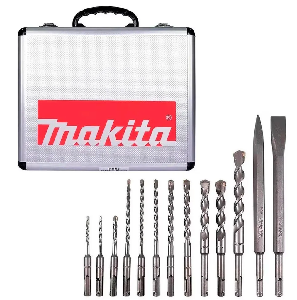 JUEGO DE 13 PZS DE BROCAS Y CINCELES MAKITA