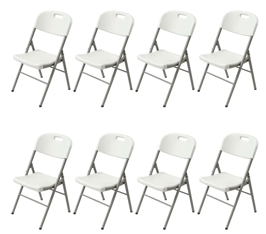 PAQUETE DE 8 SILLAS PLEGABLES BLANCAS