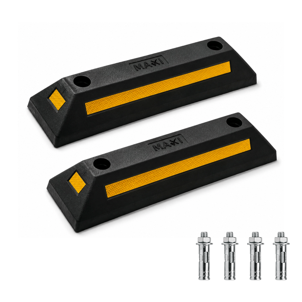 TOPE DE ESTACIONAMIENTO SET 2 CON TAQUETES MAXIPOWER
