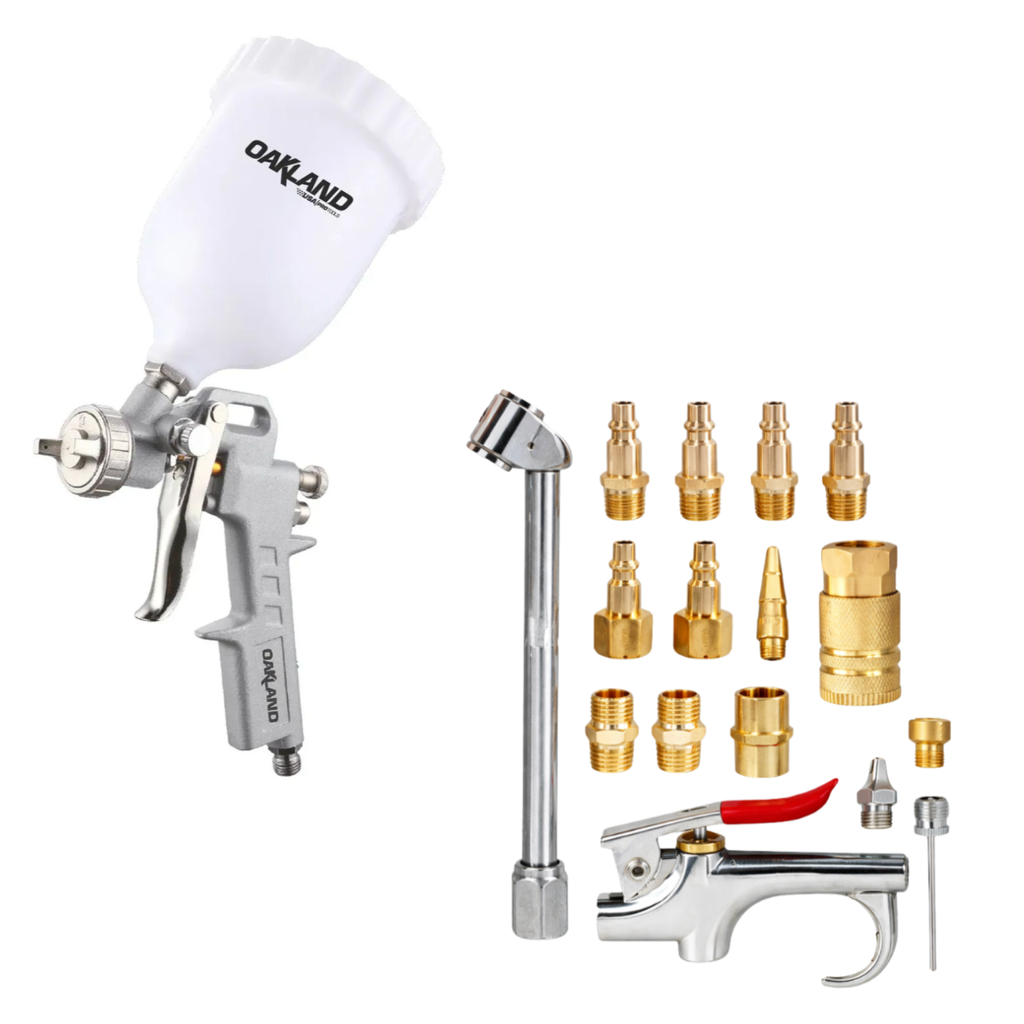 PISTOLA GRAVEDAD OAKLAND+ ACCESORIOS DE AIRE 17 PZS