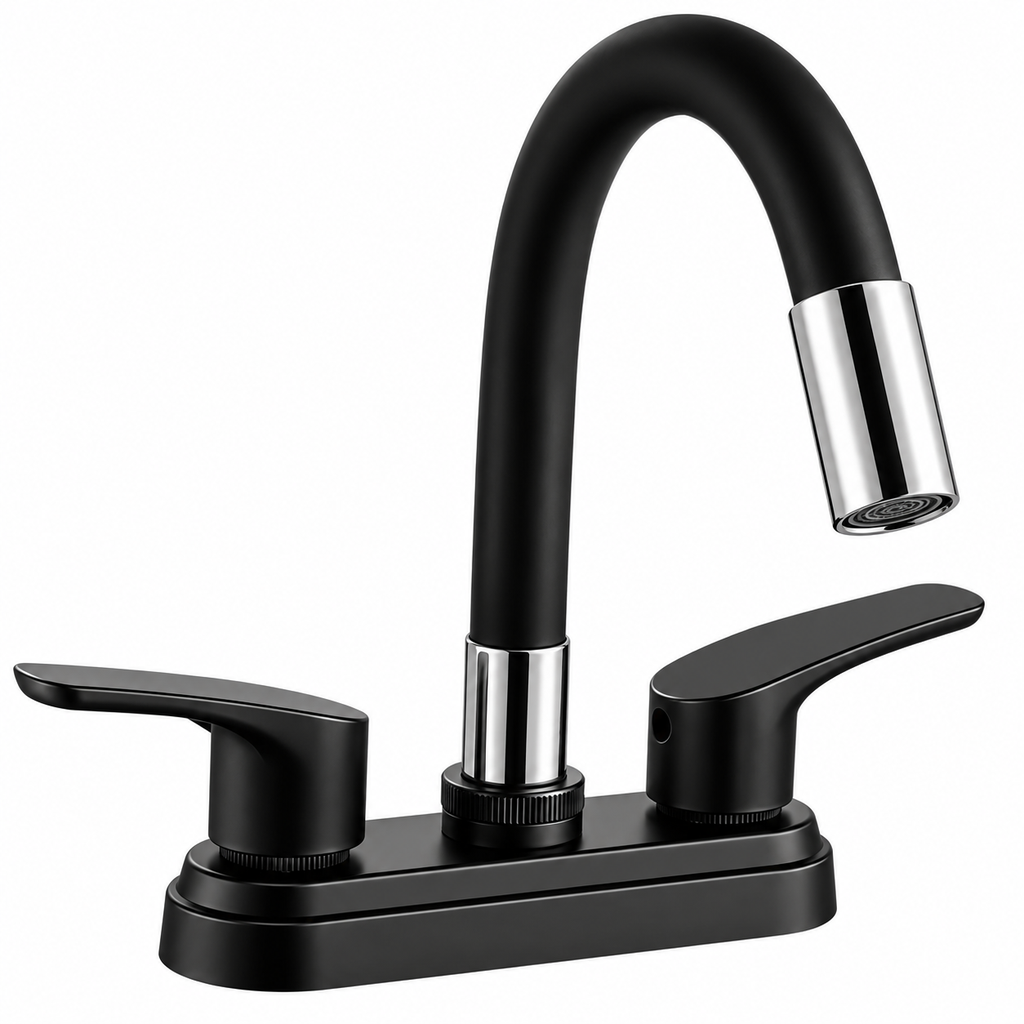 MEZCLADORA LAVABO NEGRA PALANCA PLANA SOMI