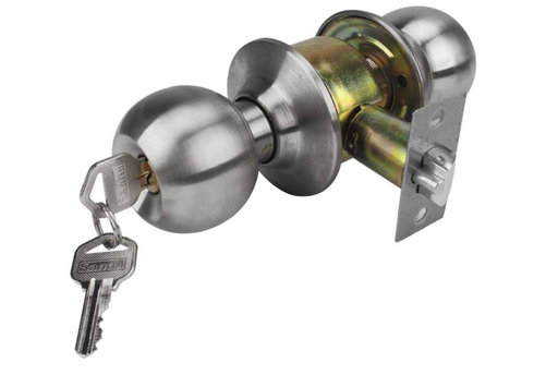 [8576] CERRADURA DE POMO ESFERA CROMO MATE SANTUL