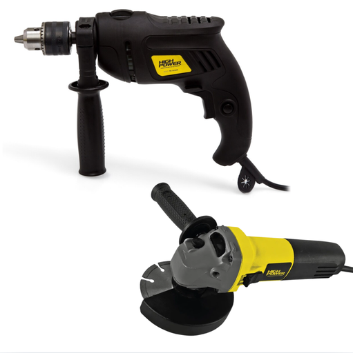 [KITTR7513] COMBO ESMERILADORA ANGULAR 4 1/2+TALADRO ROTOMARTILLO 1/2" HP