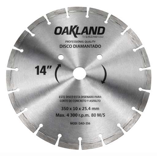 [DAD355] DISCO SEGMENTADO P/ CONCRETO 14 OAKLAND