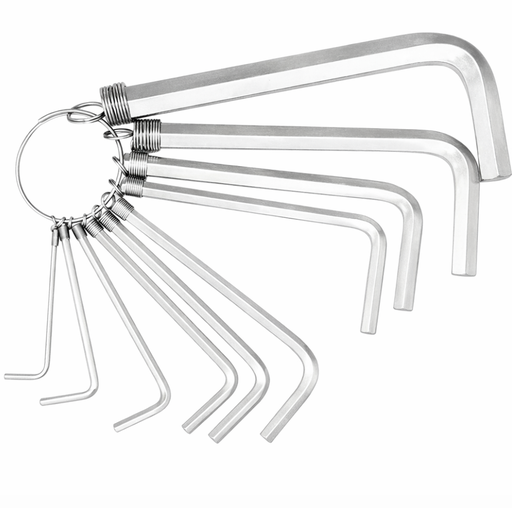 [69730] JUEGO LLAVE ALLEN NIQUELADA 10PZ