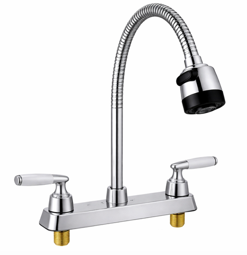 [72084] MEZCLADORA FREG FLEX PALANCA BLANCA FONTEIN METAL