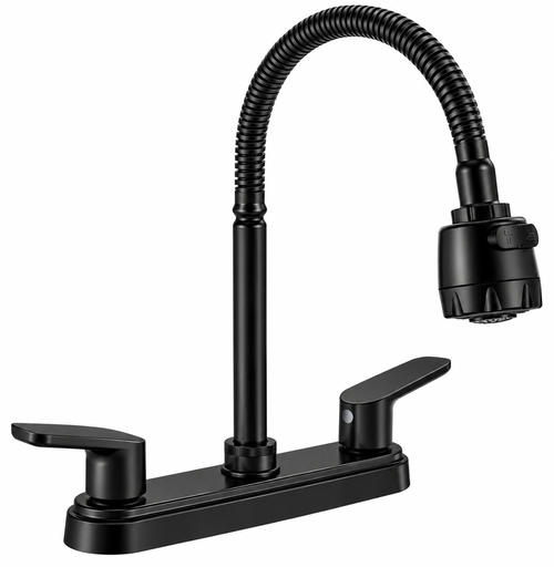 [500180FN] MEZCLADORA FREG FLEXIBLE PALANCA NEGRA