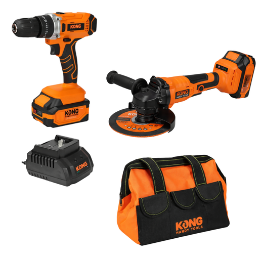 [KO-102K] KIT TALADRO DE IMPACTO INALÁMBRICO + ESMERILADORA ANGULAR INALÁMBRICO