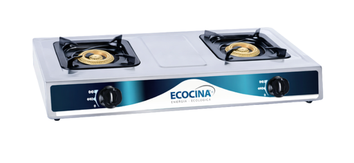 [QHA2] PARRILLA  DE ACERO INOX DE 2 QUEMADORES