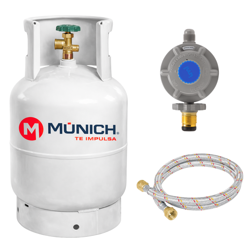 [KITLPGMUNICH] TANQUE 9KG + REGULADOR + MANGUERA DE GAS 1.5M